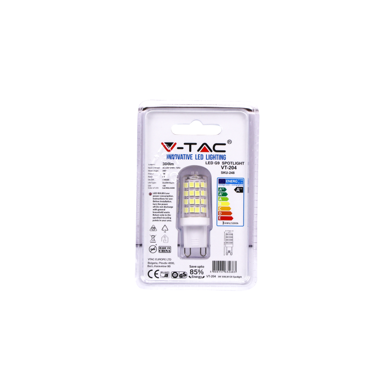 LED Spotlight SAMSUNG CHIP - G9 3W Plastic 6400K