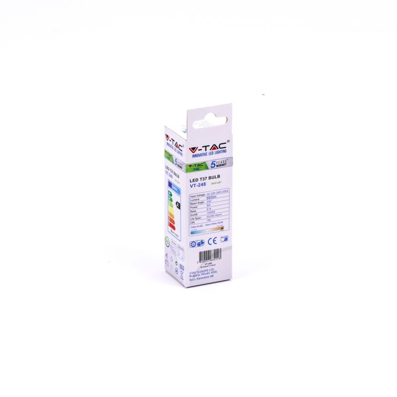 LED Bulb - SAMSUNG CHIP 8W E14 T37 Plastic 3000K