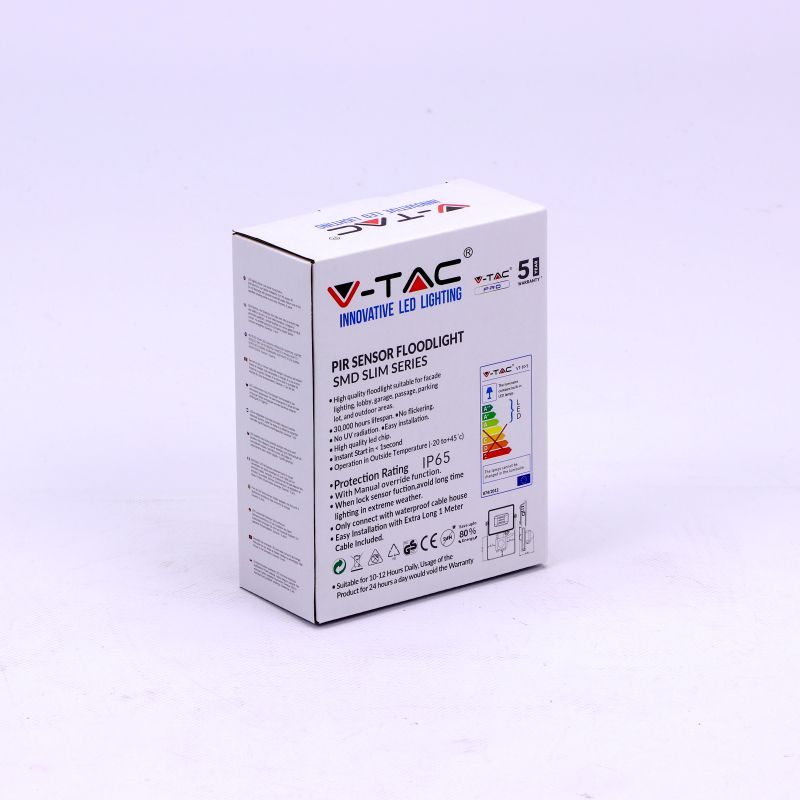 10W LED Sensor Floodlight SAMSUNG CHIP Cut-OFF Function Black Body 6400K