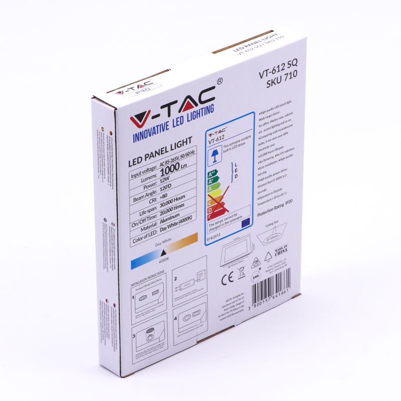 12W LED Panel Premium SAMSUNG CHIP Square 4000K