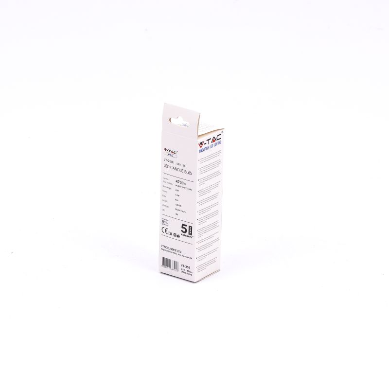 LED Bulb - SAMSUNG CHIP 5.5W E14 Plastic Candle Flame 4000K
