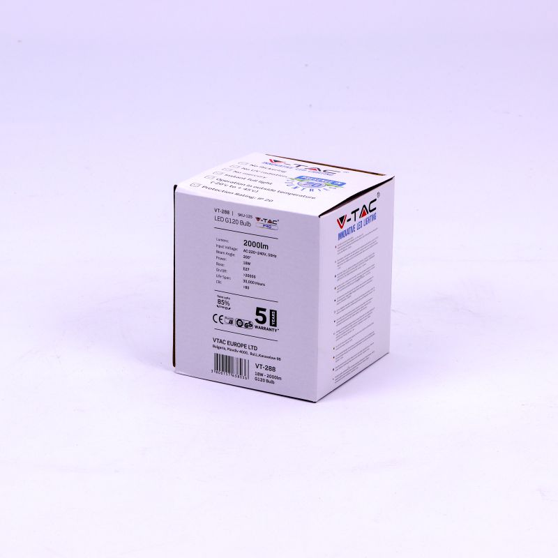 LED Bulb - SAMSUNG CHIP 18W E27 G120 Plastic 2000LM 6400K