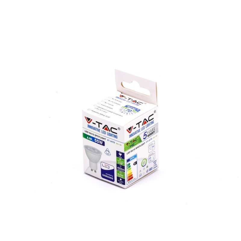 LED Spotlight SAMSUNG CHIP - GU10 6W Ripple Plastic Lens Cover 110В° Dimmable 3000K