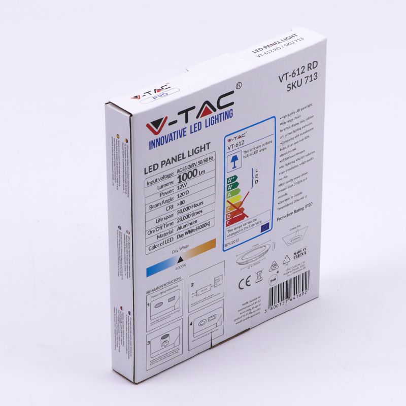 12W LED Panel Premium SAMSUNG CHIP Round 4000K