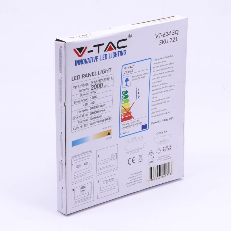 24W LED Panel Premium SAMSUNG CHIP Square 3000K