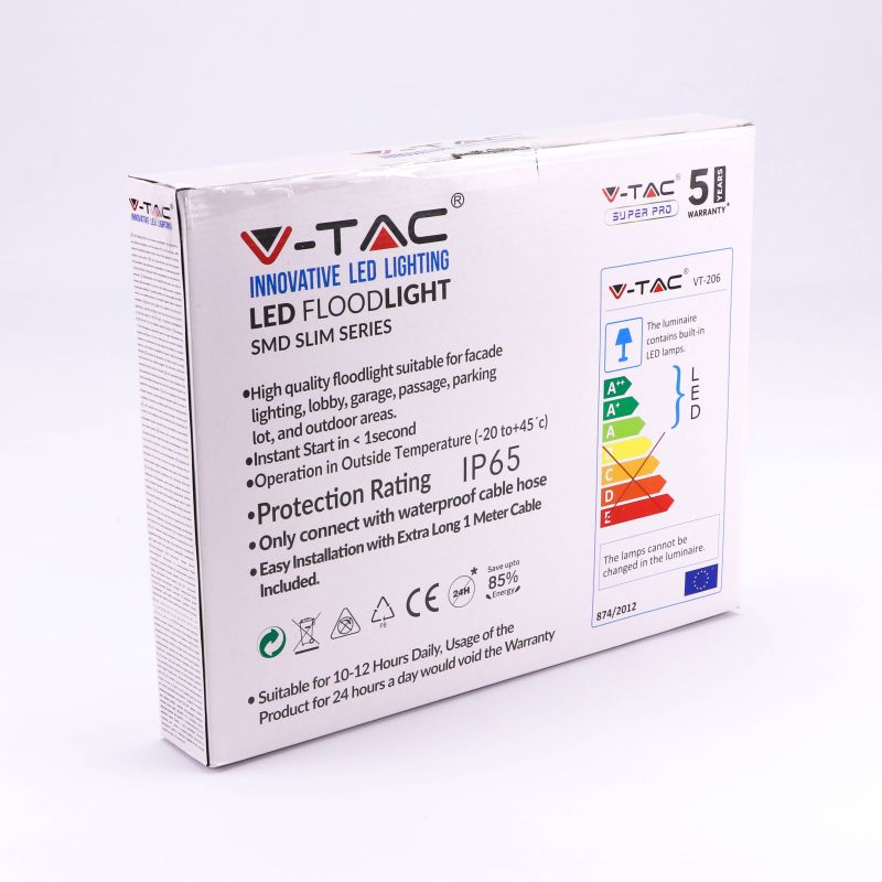 200W LED Floodlight SMD SAMSUNG CHIP SLIM White Body 6400K 120LM/W