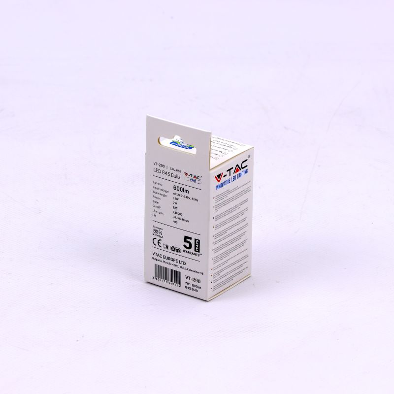 LED Bulb - SAMSUNG CHIP 6.5W E27 G45 Plastic 3000K