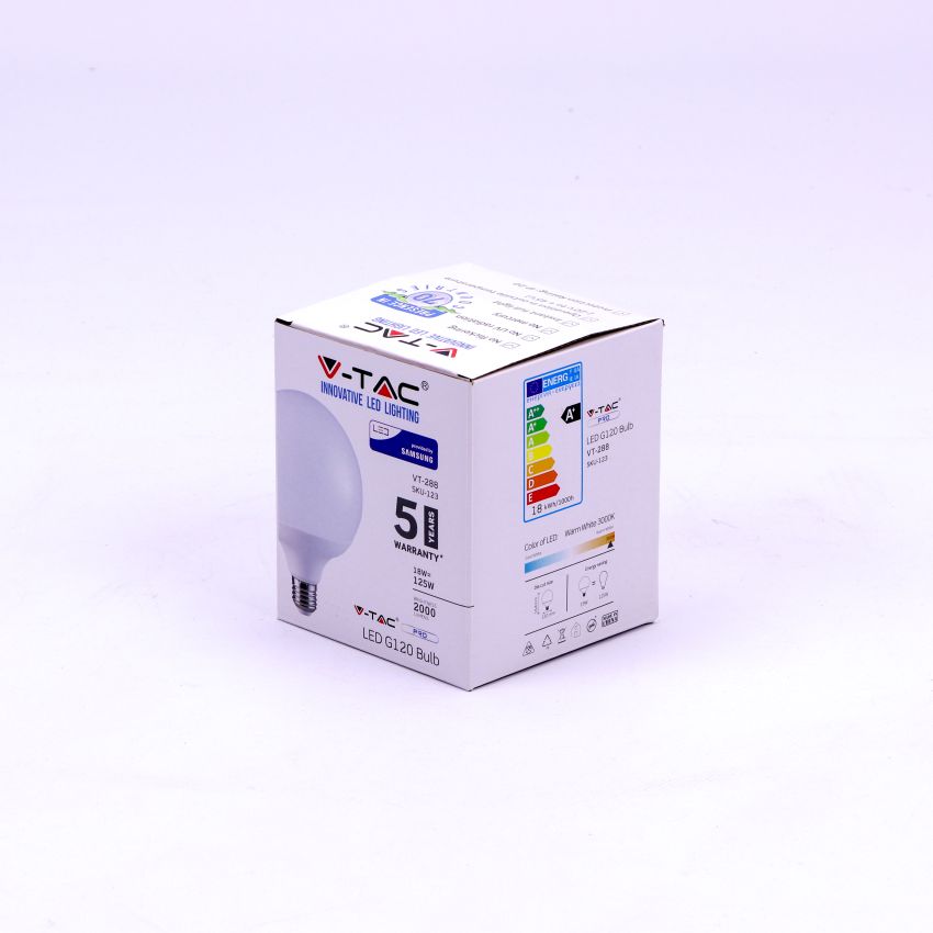 LED Bulb - SAMSUNG CHIP 18W E27 G120 Plastic 2000LM 3000K