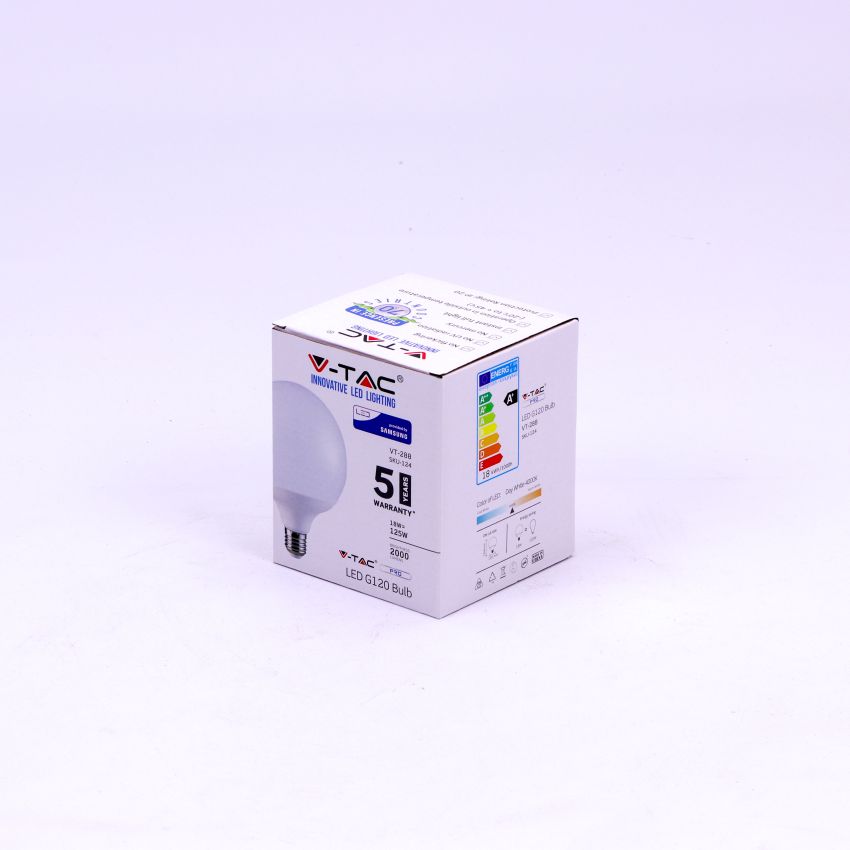 LED Bulb - SAMSUNG CHIP 18W E27 G120 Plastic 2000LM 4000K