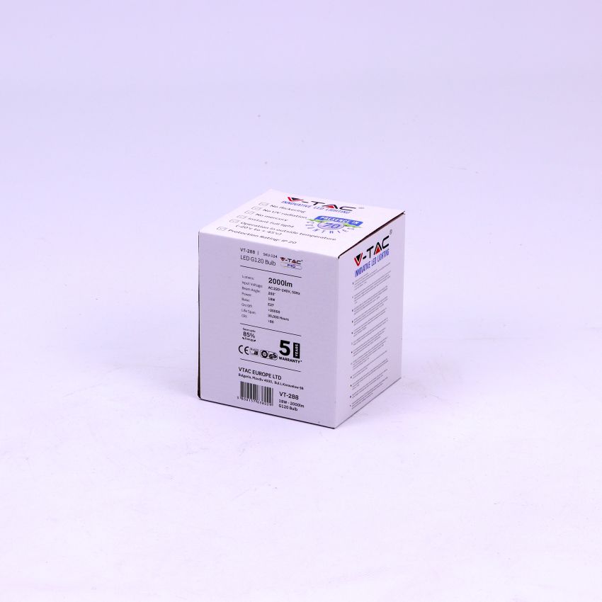 LED Bulb - SAMSUNG CHIP 18W E27 G120 Plastic 2000LM 4000K