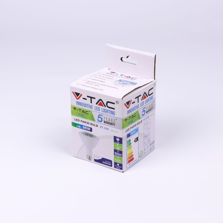 LED Bulb - SAMSUNG CHIP 11W E27 PAR30 Plastic 6400K