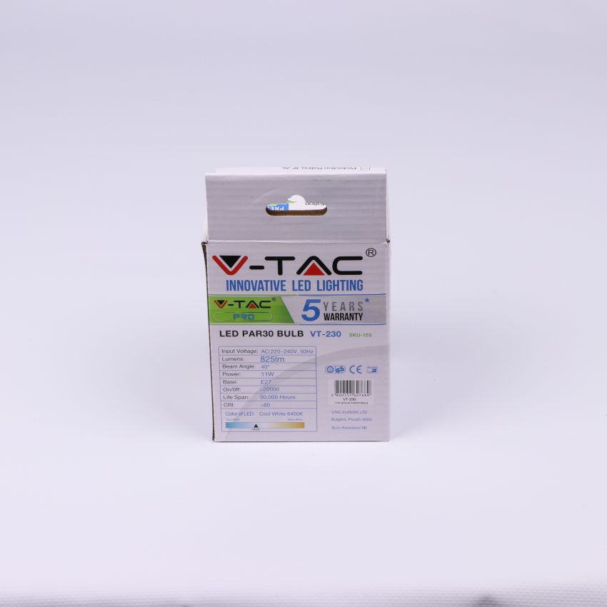 LED Bulb - SAMSUNG CHIP 11W E27 PAR30 Plastic 6400K