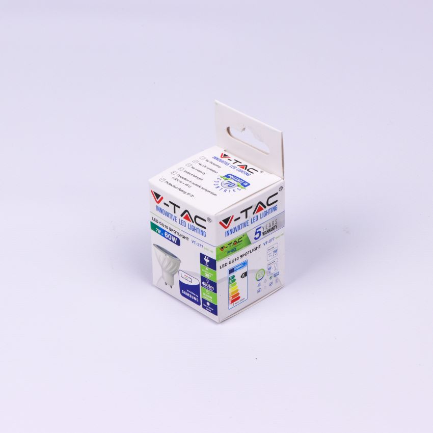 LED Spotlight SAMSUNG CHIP - GU10 6W Plastic SMD With Lens 3000K 