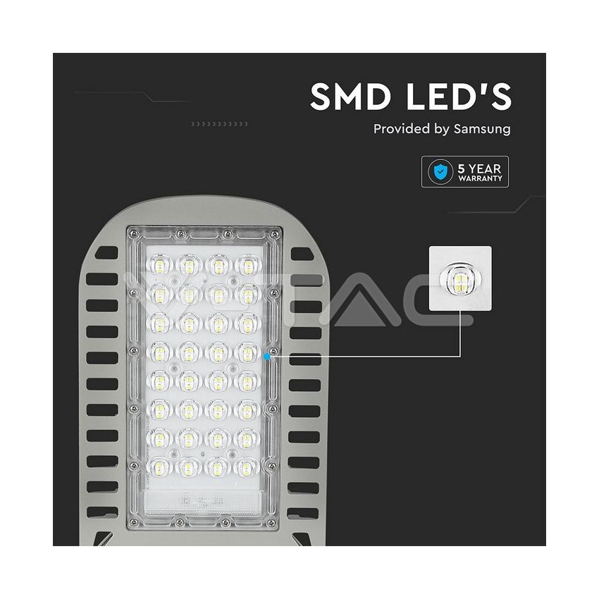 LED Street Light SAMSUNG CHIP 5 Years Warranty - 50W SLIM 4000K 140LM/W