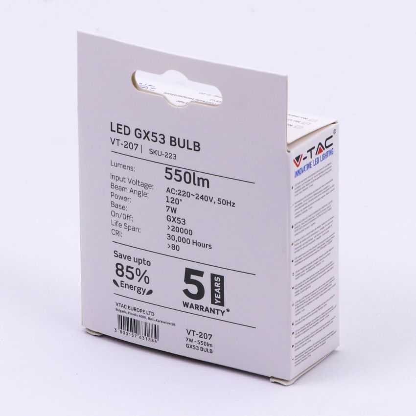 LED Bulb - SAMSUNG CHIP 6.4W GX53 Plastic 4000K