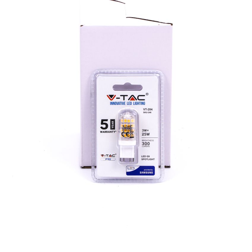 LED Spotlight SAMSUNG CHIP - G9 3W Plastic 3000K 