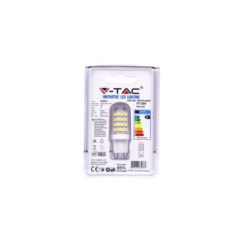 LED Spotlight SAMSUNG CHIP - G9 3W Plastic 6400K 