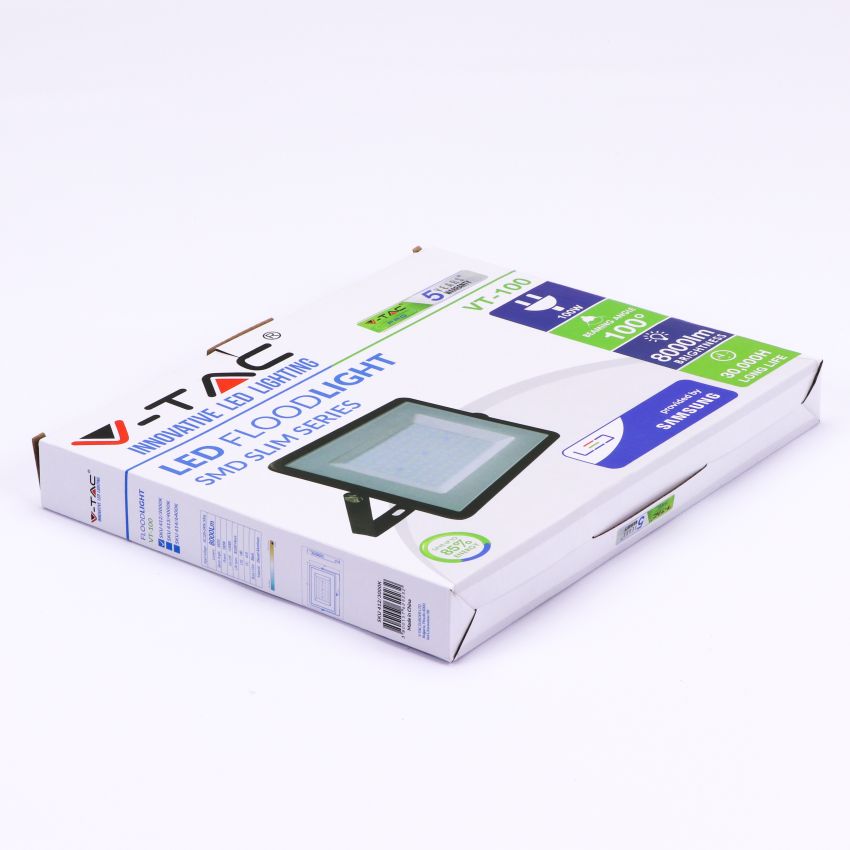 100W LED Floodlight SMD SAMSUNG CHIP G2 Black Body 3000K