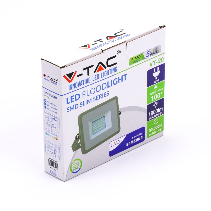 20W LED Floodlight SMD SAMSUNG CHIP Grey Body 3000K