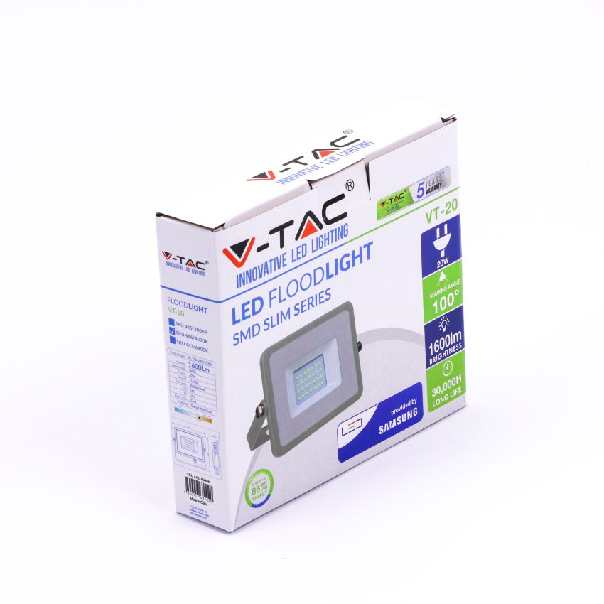 20W LED Floodlight SMD SAMSUNG CHIP Grey Body 4000K