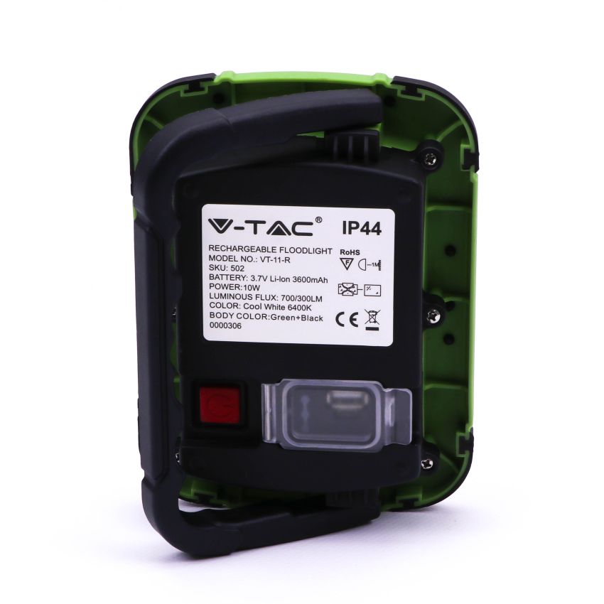 10W LED Floodlight Rechargeable SAMSUNG CHIP USB + SOS Function IP44 6400