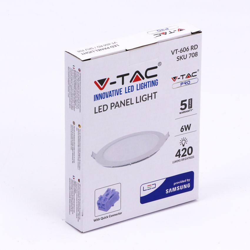 6W LED Panel Premium SAMSUNG CHIP Round 6400K