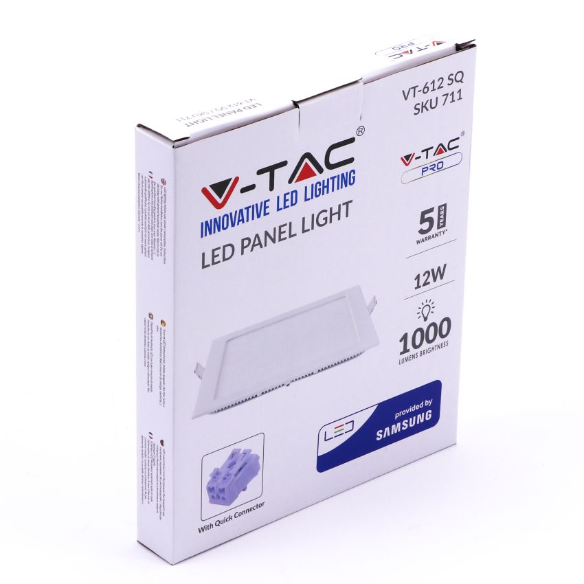 12W LED Panel Premium SAMSUNG CHIP Square 6400K