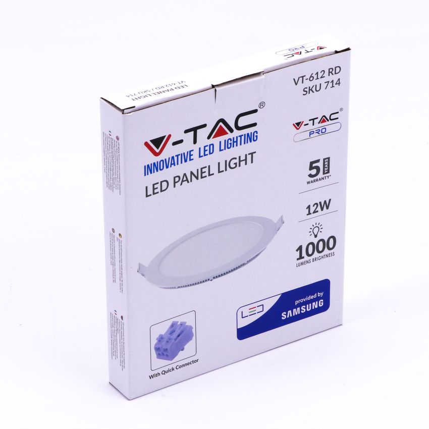 12W LED Panel Premium SAMSUNG CHIP Round 6400K
