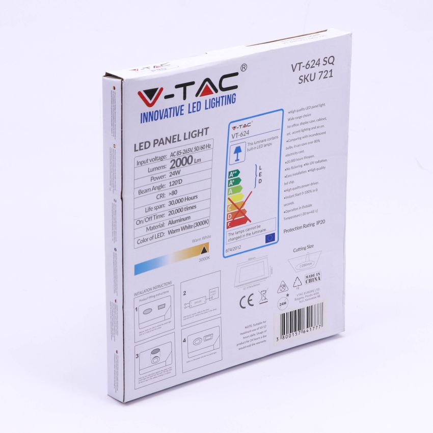 24W LED Panel Premium SAMSUNG CHIP Square 3000K