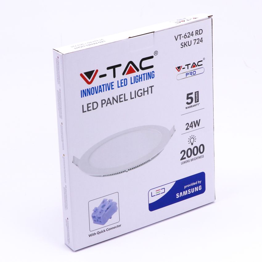 24W LED Panel Premium SAMSUNG CHIP Round 3000K