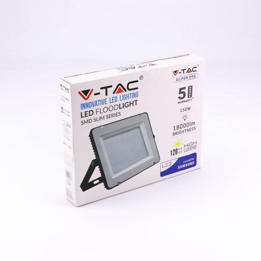 150W LED Floodlight SMD SAMSUNG CHIP SLIM G2 Black Body 6400K 