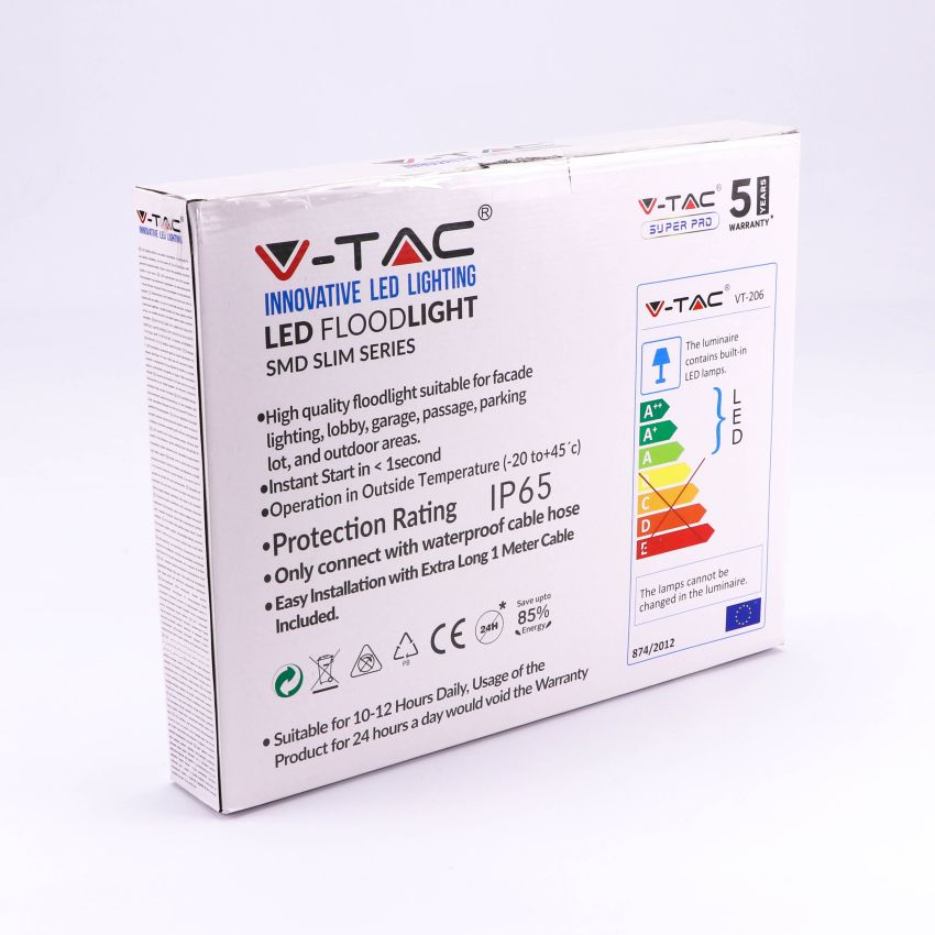 200W LED Floodlight SMD SAMSUNG CHIP SLIM White Body 6400K 120LM/W