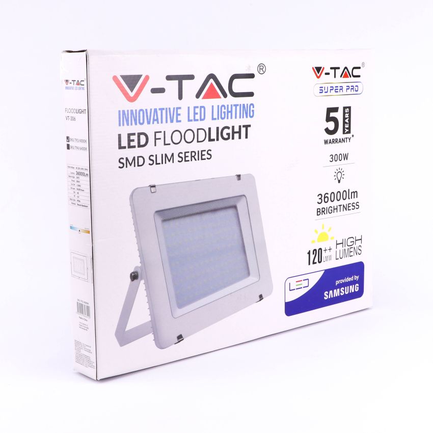 300W LED Floodlight SMD SAMSUNG CHIP G2 SLIM White Body 4000K 