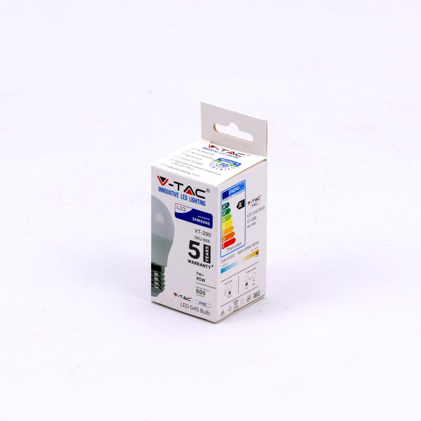 LED Bulb - SAMSUNG CHIP 6.5W E27 G45 Plastic 3000K