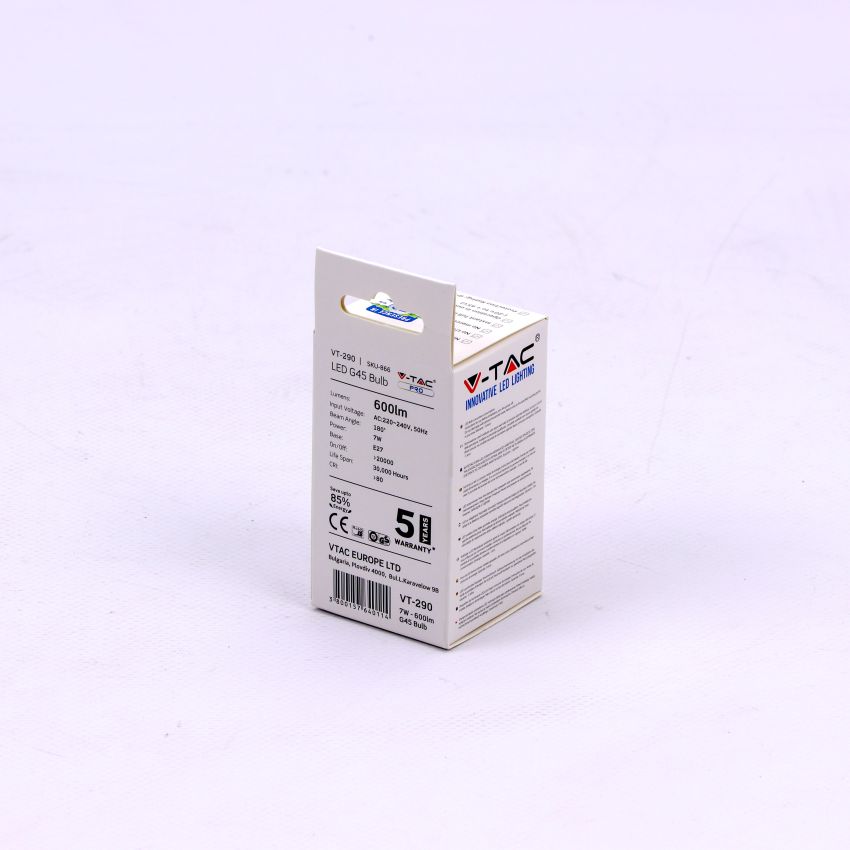LED Bulb - SAMSUNG CHIP 6.5W E27 G45 Plastic 3000K