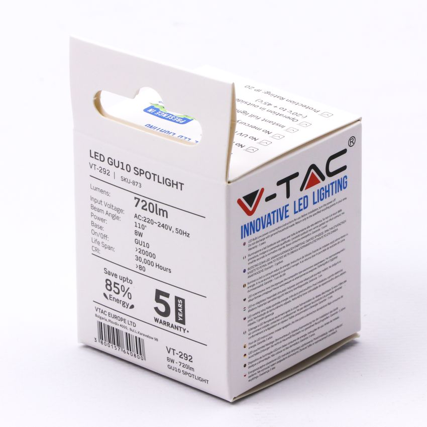 LED Spotlight SAMSUNG CHIP - GU10 7.5W 110В° With Lens 4000K