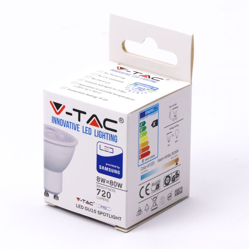 LED Spotlight SAMSUNG CHIP - GU10 7.5W 38В° With Lens 3000K