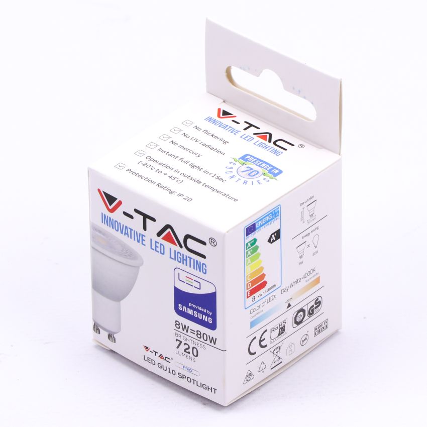 LED Spotlight SAMSUNG CHIP - GU10 7.5W 38В° With Lens 4000K