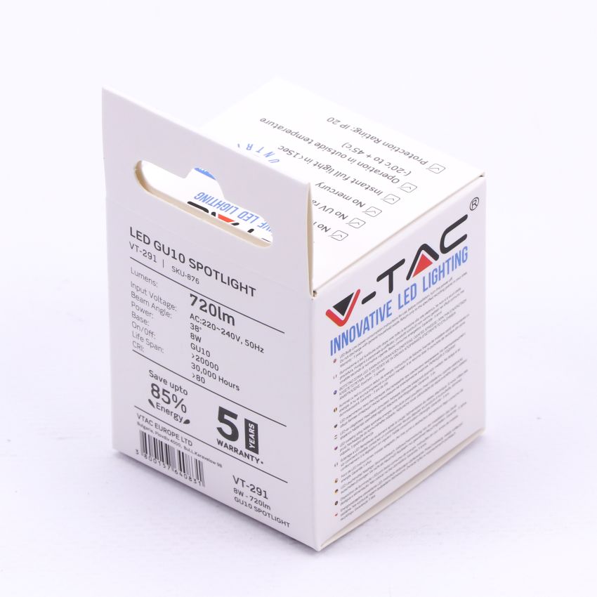 LED Spotlight SAMSUNG CHIP - GU10 7.5W 38В° With Lens 4000K